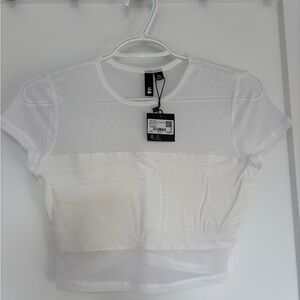 Garage White Sheer Crop Top